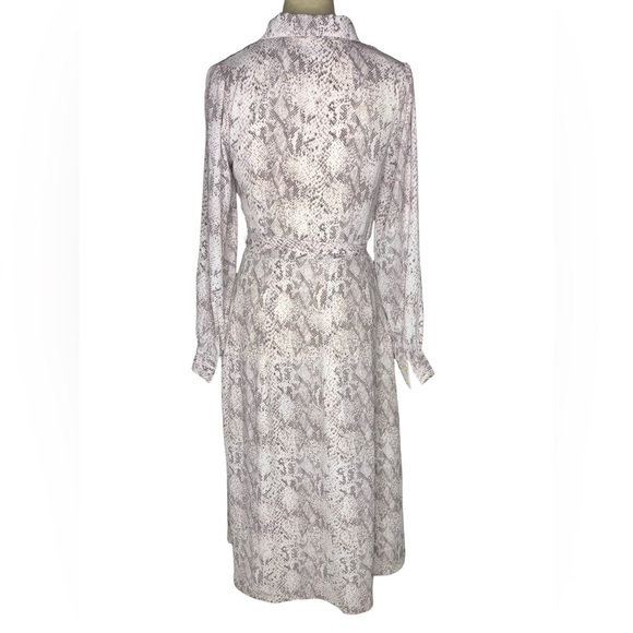 Loft Snake Print Button Front Belted Dress - Picture 3 of 6